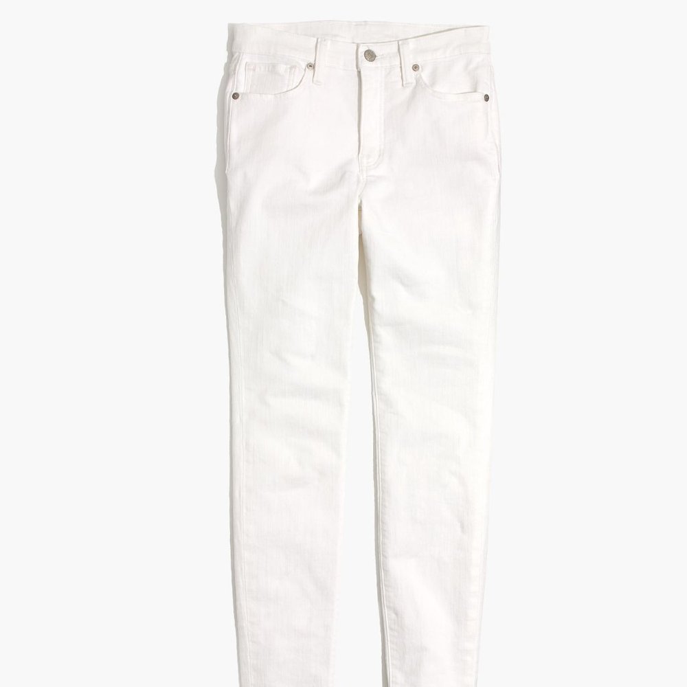 Madewell 9" Mid-Rise Skinny Jeans Size 37 Tall in Pure White